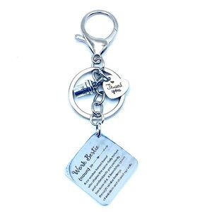Work Bestie Keychain Bag Charm Coworker Gift